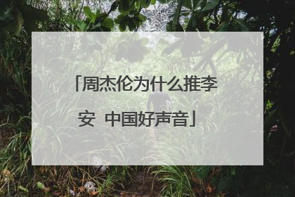 周杰伦为什么推李安 中国好声音