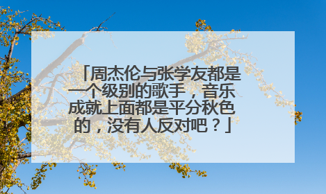 周杰伦与张学友都是一个级别的歌手，音乐成就上面都是平分秋色的，没有人反对吧？