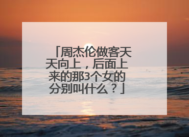 周杰伦做客天天向上,后面上来的那3个女的分别叫什么?