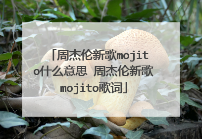 周杰伦新歌mojito什么意思 周杰伦新歌mojito歌词