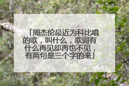 周杰伦最近为科比唱的歌,叫什么,歌词有什么再见却再也不见,有两句是三个字的来