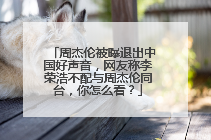 周杰伦被曝退出中国好声音,网友称李荣浩不配与周杰伦同台,你怎么看?