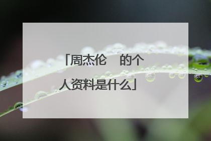 周杰伦 的个人资料是什么