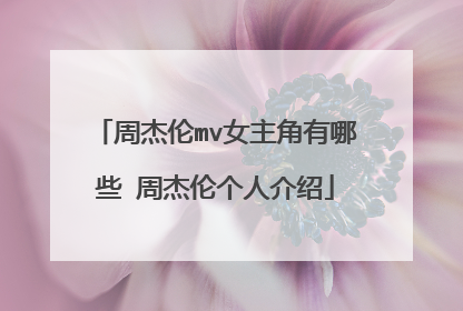 周杰伦mv女主角有哪些 周杰伦个人介绍