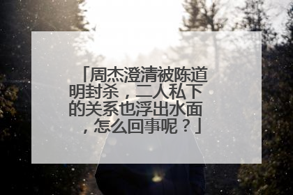 周杰澄清被陈道明封杀，二人私下的关系也浮出水面，怎么回事呢？