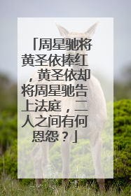 周星驰将黄圣依捧红,黄圣依却将周星驰告上法庭,二人之间有何恩怨?