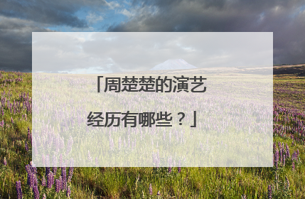 周楚楚的演艺经历有哪些？
