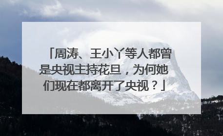 周涛、王小丫等人都曾是央视主持花旦,为何她们现在都离开了央视?