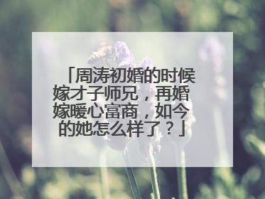 周涛初婚的时候嫁才子师兄，再婚嫁暖心富商，如今的她怎么样了？