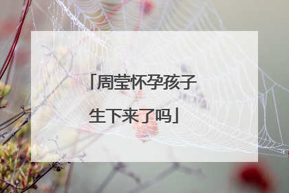 周莹怀孕孩子生下来了吗