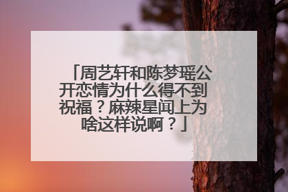 周艺轩和陈梦瑶公开恋情为什么得不到祝福?麻辣星闻上为啥这样说啊?