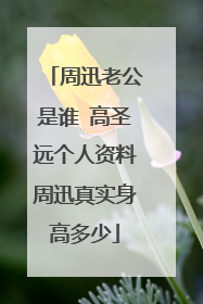 周迅老公是谁 高圣远个人资料周迅真实身高多少