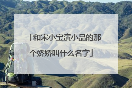 和宋小宝演小品的那个娇娇叫什么名字