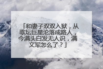 和妻子双双入狱,从歌坛巨星沦落成路人,今满头白发无人识,满文军怎么了?