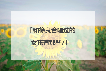 和徐良合唱过的女孩有那些/