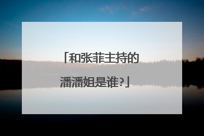 和张菲主持的潘潘姐是谁?