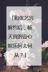 和张艺兴解约后，杨天真的壹心娱乐何去何从？