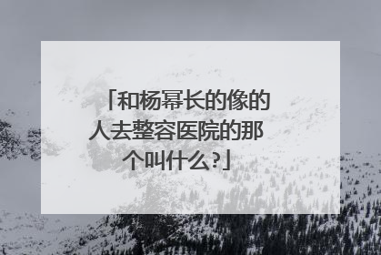 和杨幂长的像的人去整容医院的那个叫什么?