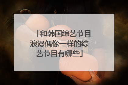 和韩国综艺节目浪漫偶像一样的综艺节目有哪些