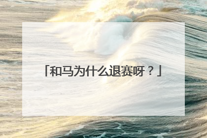 和马为什么退赛呀?