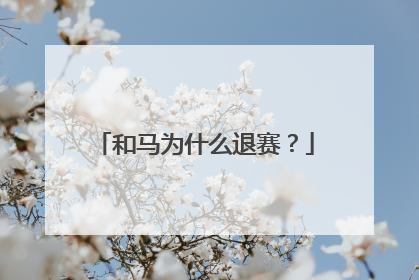 和马为什么退赛?