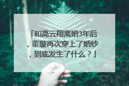 和高云翔离婚3年后,董璇再次穿上了婚纱,到底发生了什么?