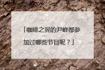 咖啡之翼的尹峰都参加过哪些节目呢?