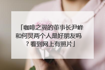 咖啡之翼的董事长尹峰和何炅两个人是好朋友吗?看到网上有照片