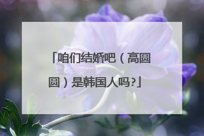 咱们结婚吧(高圆圆)是韩国人吗?