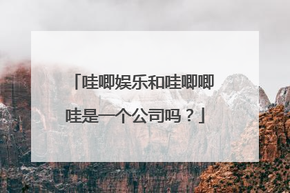 哇唧娱乐和哇唧唧哇是一个公司吗？