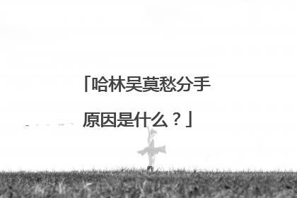哈林吴莫愁分手原因是什么？