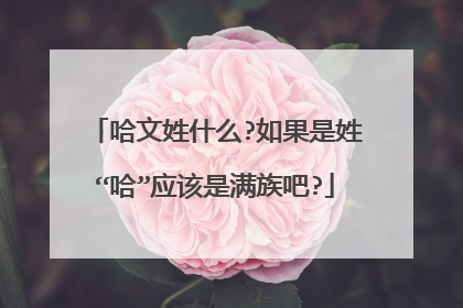 哈文姓什么?如果是姓“哈”应该是满族吧?