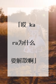 哎 kara为什么要解散啊