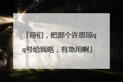 哥们,把那个许思琼qq号给我咯,有急用啊