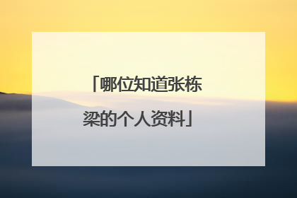 哪位知道张栋梁的个人资料