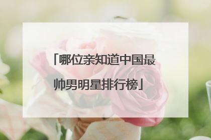 哪位亲知道中国最帅男明星排行榜