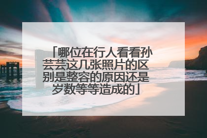 哪位在行人看看孙芸芸这几张照片的区别是整容的原因还是岁数等等造成的