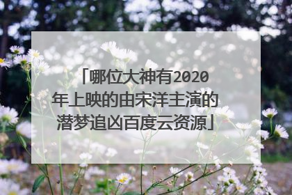 哪位大神有2020年上映的由宋洋主演的潜梦追凶百度云资源