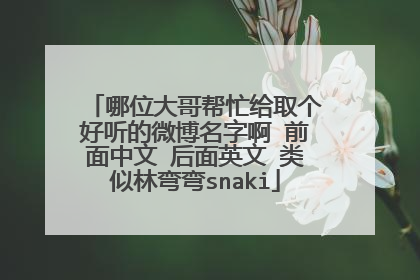 哪位大哥帮忙给取个好听的微博名字啊 前面中文 后面英文 类似林弯弯snaki