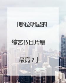 哪位明星的综艺节目片酬最高？