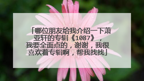 哪位朋友给我介绍一下萧亚轩的专辑《1087》，我要全面点的，谢谢，我很喜欢着专辑啊，帮我找找