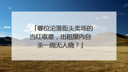 哪位沦落街头卖场的当红歌星，出租屋内自杀一周无人晓？