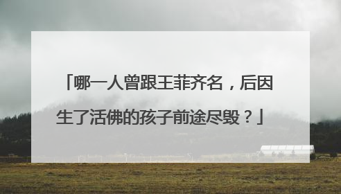 哪一人曾跟王菲齐名,后因生了活佛的孩子前途尽毁?
