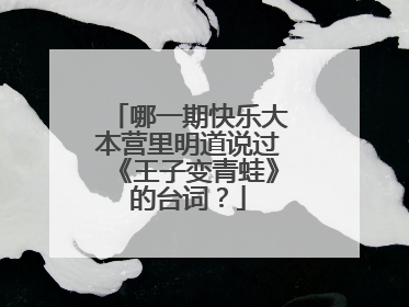 哪一期快乐大本营里明道说过《王子变青蛙》的台词？