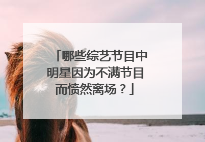 哪些综艺节目中明星因为不满节目而愤然离场？
