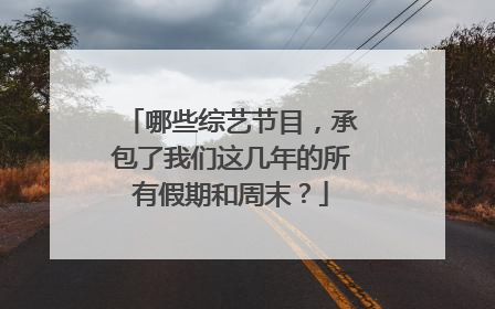 哪些综艺节目,承包了我们这几年的所有假期和周末?