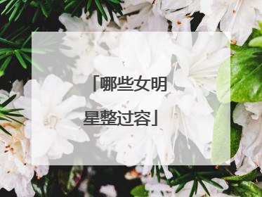 哪些女明星整过容