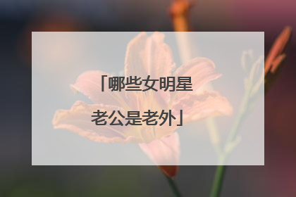 哪些女明星老公是老外