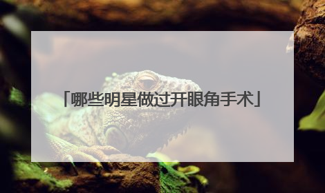 哪些明星做过开眼角手术