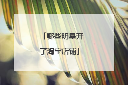 哪些明星开了淘宝店铺